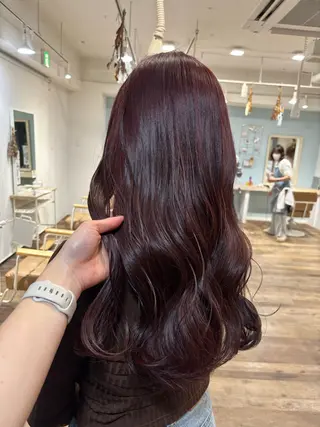 ロング 暖色カラー/ボルドー /赤髪/yusaのヘアスタイル