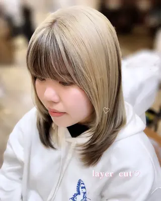 ミディアム 🤍FLEAR 白濱 かえで🎀.⋆のヘアスタイル