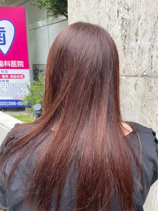 セミロング カラー 🌈透明感カラー 韓国 ミライ🇰🇷のヘアスタイル