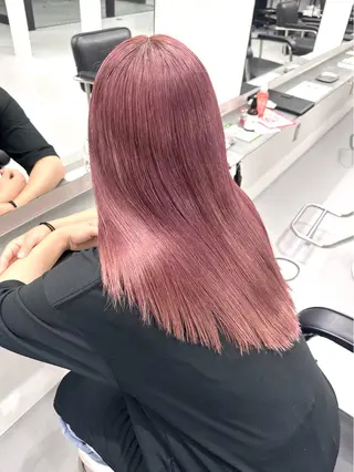 セミロング カラー ピンクベージュ/新潟 万代/高橋桃葉🍑のヘアスタイル