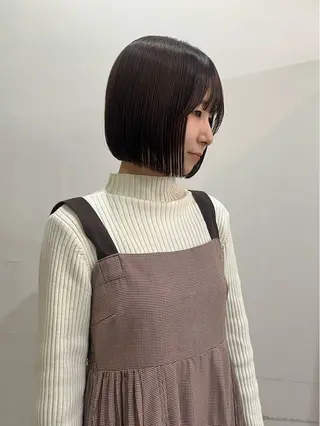ショート 切りっぱなしボブ/ ブリーチカラー/大塚のヘアスタイル