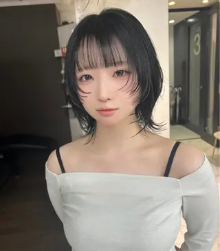 ロング ブリーチ/ウルフ ハッシュカット/石山のヘアスタイル