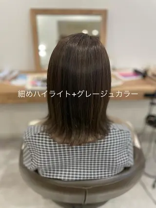 ミディアム カラー no4ナチュラル戸祭所属・山越 美裕樹のヘアスタイル