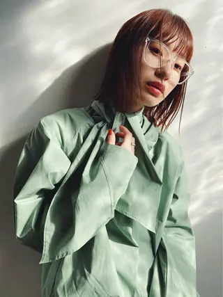 ミディアム カラー レイヤー/パーマ /ウルフ/nabeのヘアスタイル