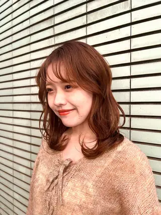 セミロング カラー ルーツカラー/ デザインカラー/井川のヘアスタイル