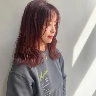 ミディアム カラー パーマ 当日予約大歓迎💗 依田瑞希のヘアスタイル