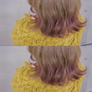 セミロング カラー 長井 徹行のヘアスタイル