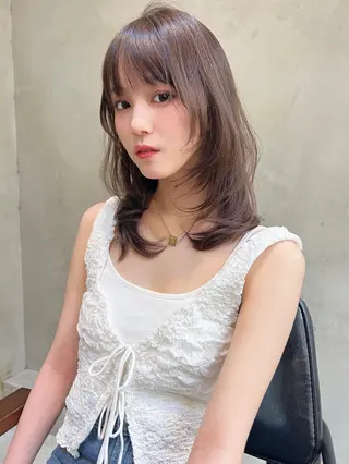 ミディアム 透明感カラー/ 髪質改善/ねねのヘアスタイル