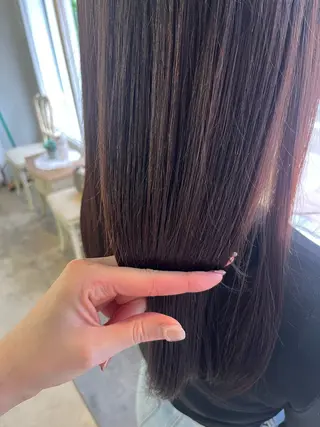 セミロング 暗髪ツヤ感カラー🌼 いしいゆうこのヘアスタイル