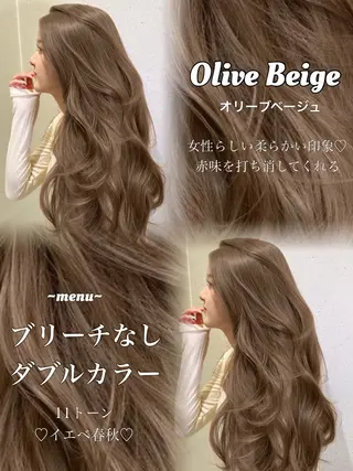 ロング カラー 透明感カラー✨🩵 韓国ヘアkanatoのヘアスタイル