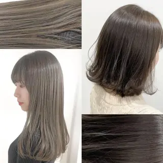セミロング カラー パーマ ヘアアレンジ ネイル マツエク・マツパ 韓国風ベージュ🤎 赤みなし🌿横浜🤎のヘアスタイル