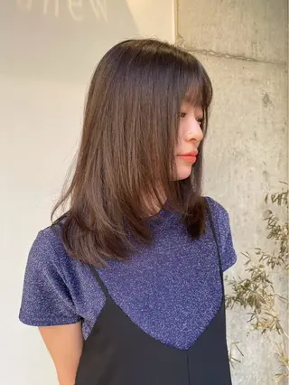 セミロング 暖色カラー🍓 sachi🤍のヘアスタイル