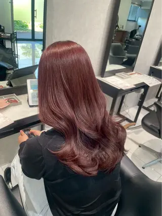 セミロング 🎀ིྀ暖色カラー/ 髪質改善/みどりのヘアスタイル