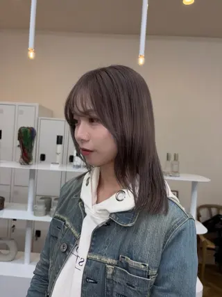 ミディアム runa/パーマ /ワンカラーモデルのヘアスタイル