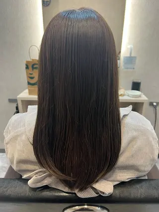 セミロング カラー イケダ ハルカのヘアスタイル