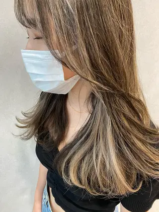 セミロング カラー 韓国hair ·͜· watanabeのヘアスタイル