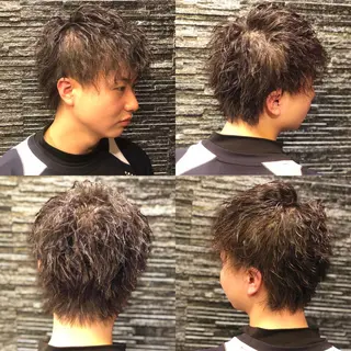 ミディアム パーマ ヘアアレンジ メンズ 萩原 勇樹のヘアスタイル