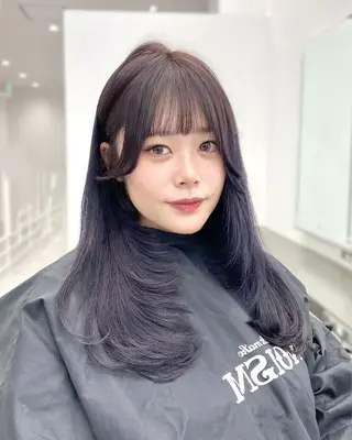 ロング カラー 京都レイヤーカット うえひのヘアスタイル