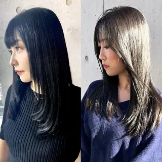 ロング カラー 韓国レイヤーカット要 暗透カラー📓吉祥寺のヘアスタイル