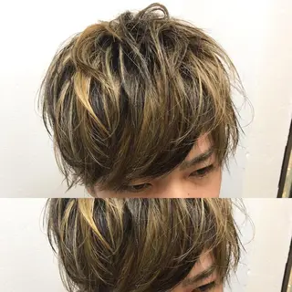 ショート カラー パーマ ヘアアレンジ メンズ キッズ ネイル マツエク・マツパ メンズ人気NO,1 Genieジーニーのヘアスタイル