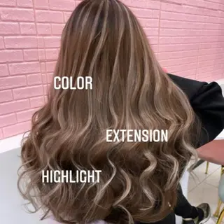 ロング カラー エクステ🩵ブリーチ 韓国ヘア🩵KAEのヘアスタイル