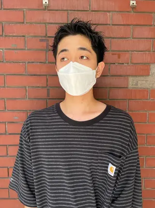 メンズ スパイキーパーマ 柏NO1 藤本葉のヘアスタイル