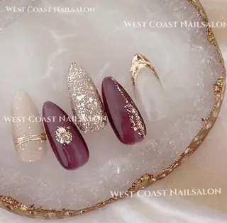 ネイル リボン、ガーリー パーツ放題専門店のネイルデザイン