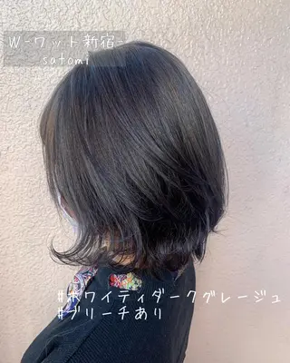 ミディアム 淡色ふんわりhair 新宿satomiのヘアスタイル