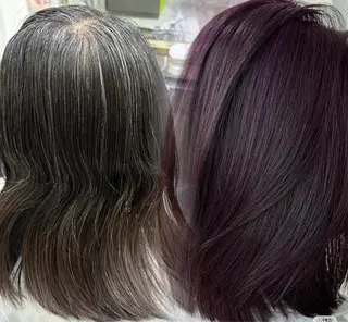 セミロング カラー ヘアアレンジ GLanz 朱蒙のヘアスタイル