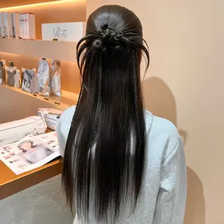 ロング ヘアアレンジ ✨カチモリ✨レイヤー 韓国ヘア🇰🇷ゆいのヘアスタイル