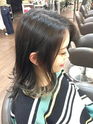 ミディアム カラー パーマ 高橋 隆一のヘアスタイル