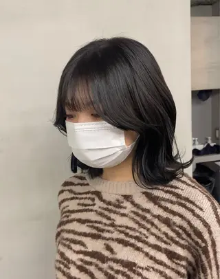 ミディアム 新宿/韓国ヘア/ 髪質改善ストレートのヘアスタイル