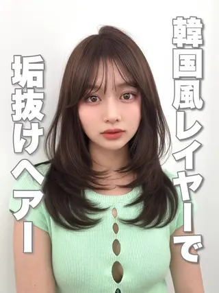 セミロング 前髪顔まわりカット 🌈中村海聖のヘアスタイル
