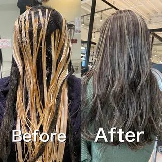 ロング カラー salowin梅田茶屋町suite所属・ハイトーンヘア/ 島崎　タクミのヘアスタイル