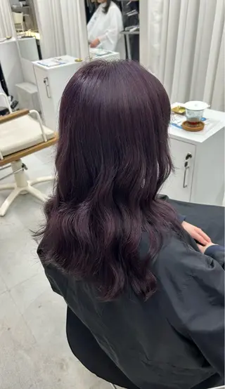 セミロング カラー ハイトーン/艶髪/ 暗髪/韓国/sanaのヘアスタイル