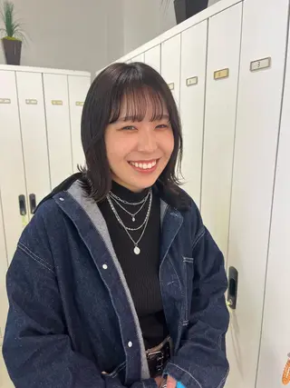 ミディアム ぷつっとボブ/ちゅる ピンク/mika☆のヘアスタイル