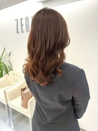 ミディアム パーマ ZENKO表参道店所属・デジタルパーマ 🌀ボブ　萩原　龍のヘアスタイル