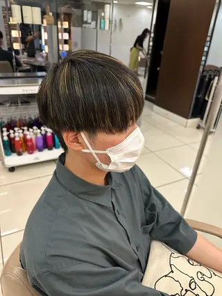 ショート カラー メンズ 羽エクステ/シール エクステ/横浜駅5分のヘアスタイル