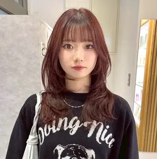 ミディアム カラー moon/髪質改善/ ブリーチ/レイヤー☪のヘアスタイル