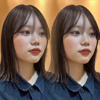 ミディアム カラー このか/似合わせ/ 透明感/ダブルカラーのヘアスタイル