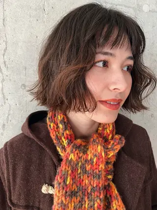 ショート パーマ 暖色/パーマ 🌼クニトウメイのヘアスタイル