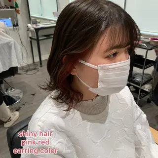 ミディアム カラー 艶髪レイヤー上田 紗也🇰🇷💗のヘアスタイル