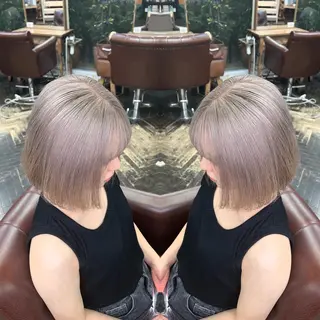 ミディアム カラー レイヤー/ボブ/ ミニボブ/AOIのヘアスタイル