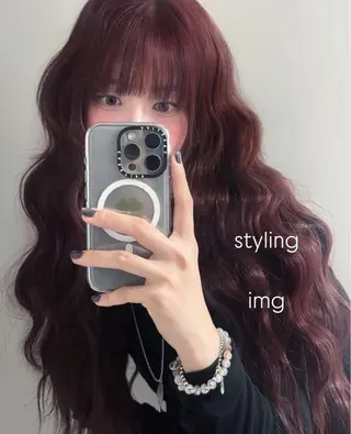 ロング ヘアアレンジ rinka／暖色 ブリーチのヘアスタイル