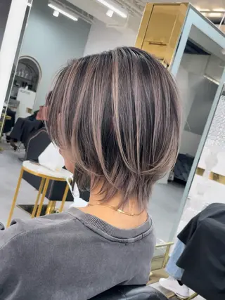 ショート senjyu GINZA所属・バレイヤージュ/ハイ ライト/庄司鉄平のヘアスタイル