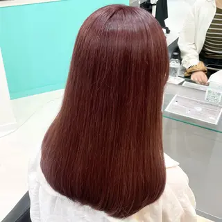 セミロング カラー ボブ/艶カラー/ 暖色/Natsukiのヘアスタイル