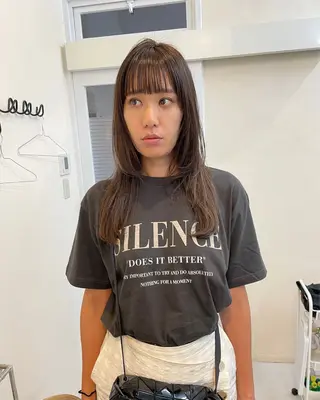 ロング カラー iet.所属・ウルフ/ボブ/耳ツボ ジュエリー◎ricoのヘアスタイル