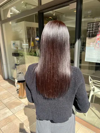 ロング Hair Make NEWYORK　稲荷町店所属・moe 🍀美髪矯正 ツヤツヤストレートのヘアスタイル