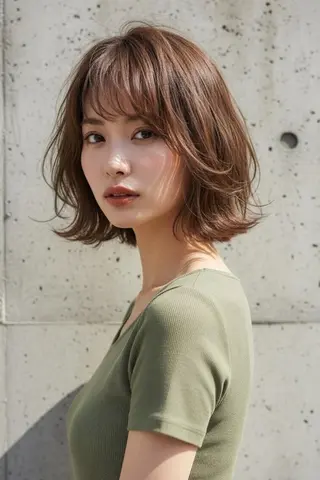 ミディアム カラー パーマ さく/髪質改善× 縮毛矯正/町田のヘアスタイル