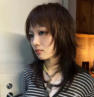 ミディアム ハッシュカット カシマハヤトのヘアスタイル